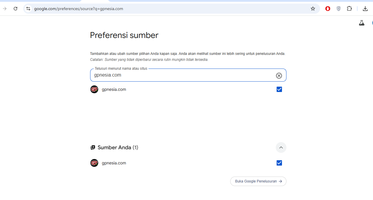 Cara Menambahkan gpnesia.com ke Favorit Google