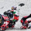 Insiden MotoGP, Kaki Johann Zarco Nyangkut di Motor Ducati Bagnaia